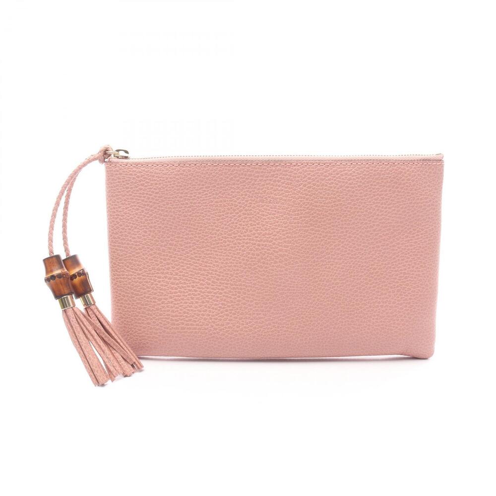 Gucci Bamboo Shoulder Bag Leather Pink
